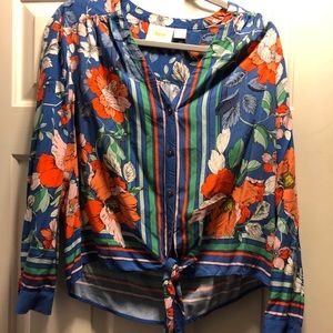 Tropical Floral Maeve Anthropologie Blouse